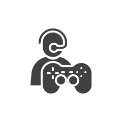 Gamer person vector icon