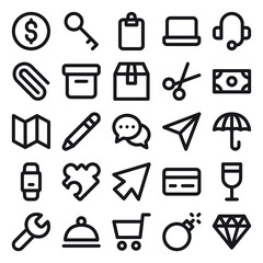 business ecitable vector icons set collection with simple style