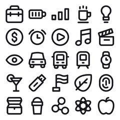 business ecitable vector icons set collection with simple style