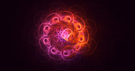 3D rendering abstract round light background