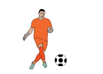 Fototapeta na wymiar Vector illustration of a soccer player wanting to play the ball. Sports theme illustration can be used as a logo, brand or corporate company.