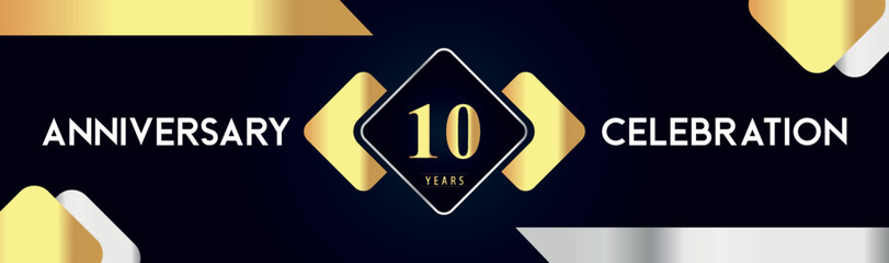 10 years anniversary celebration background. Premium design for poster, banner, booklet, marriage, weddings, birthday party, celebration event, graduation, jubilee, ceremony, holiday.