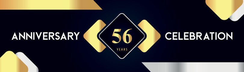 56 years anniversary celebration background. Premium design for poster, banner, booklet, marriage, weddings, birthday party, celebration event, graduation, jubilee, ceremony, holiday.