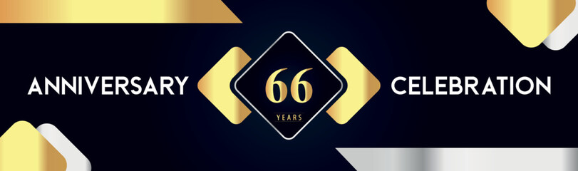66 years anniversary celebration background. Premium design for poster, banner, booklet, marriage, weddings, birthday party, celebration event, graduation, jubilee, ceremony, holiday.