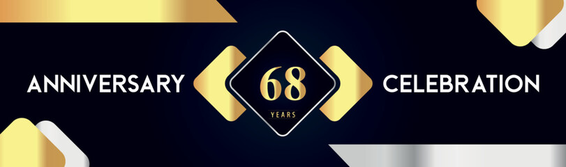 68 years anniversary celebration background. Premium design for poster, banner, booklet, marriage, weddings, birthday party, celebration event, graduation, jubilee, ceremony, holiday.
