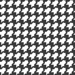 Geometric black and white seamless pattern with pied-de-poule ornament. Monochrome graphic repeating design. Modern minimalist stylish squared background. Vector chequered motif for fabric, textile