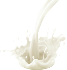 Milk jet, milky splash, vector realistic liquid white splash on isolated background. 3d illustration.