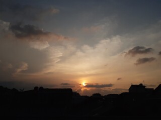 sunset over the city