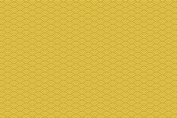 The shiny gold background of the Japanese traditional wave pattern