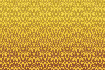 Gold background of the Japanese traditional wave pattern