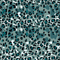 Abstract modern leopard seamless pattern. Animals trendy background. Color decorative vector stock illustration for print, card, postcard, fabric, textile. Modern ornament of stylized skin