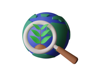 Energy and environmental concept :  Ecology Research model symbol on white background. 3d illustration