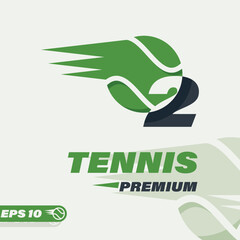 Tennis Ball Numeric 2 Logo