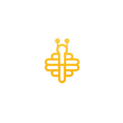 minimal bee insect  vector logo design