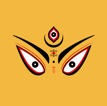 Lord Durga face illustration. Shakti face icon.