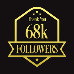 Fototapeta na wymiar Thank you 68K followers, 68000 followers celebration, Vector Illustration