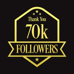 Thank you 70K followers, 70000 followers celebration, Vector Illustration