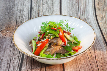 Beef Salad, Thai style beef salad spicy dish.