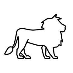 Simple And Clean Lion Side View Outline Vector Illustration