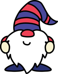 Hand Drawn Christmas gnome illustration