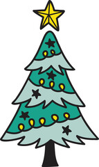 Hand Drawn christmas tree illustration