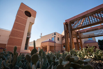 Afternoon view of the downtown public City Hall and Civic Center of Glendale, Arizona, USA.