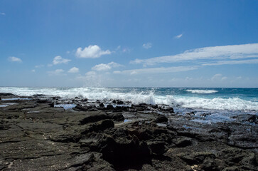 Fototapeta na wymiar Hawaiian Black Lava Breach