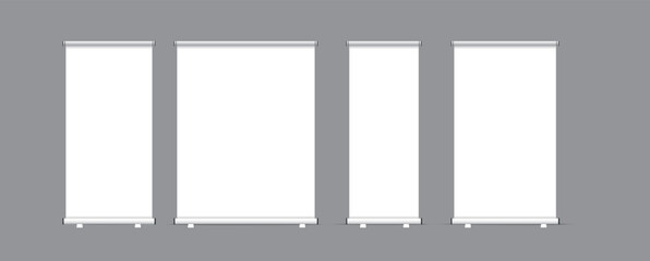 Empty standee Business Roll. Standee Design. Banner Template, Abstract Geometric Background vector