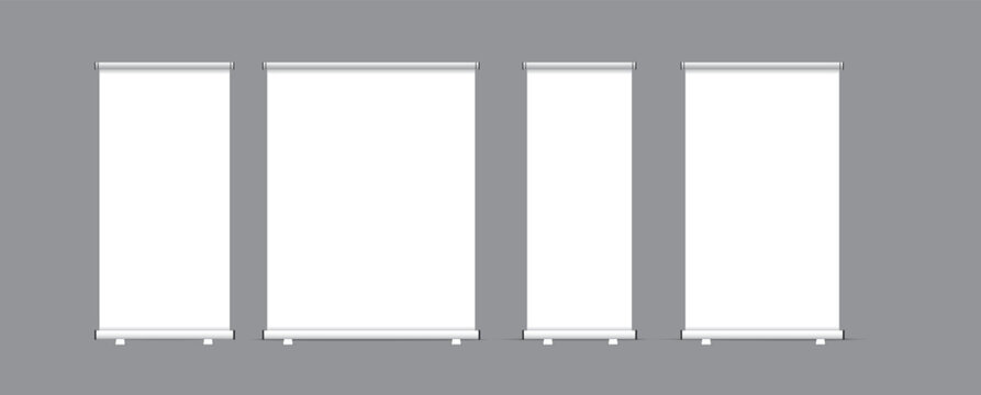 Empty standee Business Roll. Standee Design. Banner Template, Abstract Geometric Background vector