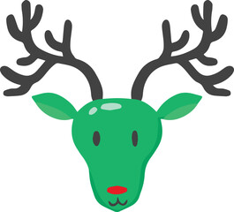 Hand Drawn cute happy reindeer face illustration