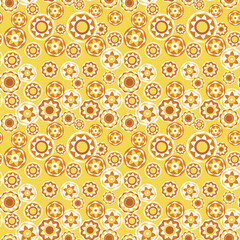 Seamless pattern with geometric aboriginal ornament. Ethnic tribal rounded color background. Afican, australian motiph. Dots painting. Vector illustration, template design for cloth, card, fabric