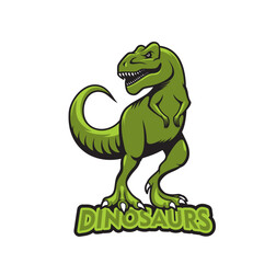 Tyrannosaur dinosaur mascot, isolated vector dino sport team emblem. T-shirt print for basketball, football, soccer, hockey or baseball club. League players label with jurassic t-rex reptile