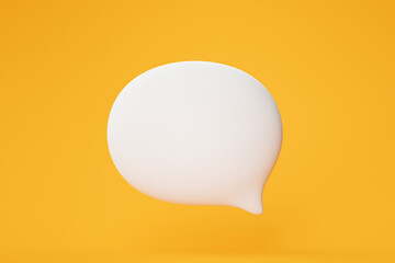 White speech bubble chat message communication icon sign or symbol background 3D illustration - obrazy, fototapety, plakaty