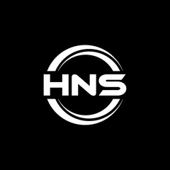 HNS letter logo design with black background in illustrator, vector logo modern alphabet font overlap style. calligraphy designs for logo, Poster, Invitation, etc.