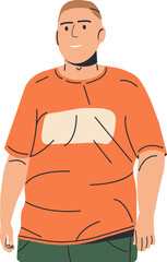 Fototapeta premium Happy smiling man with overweight