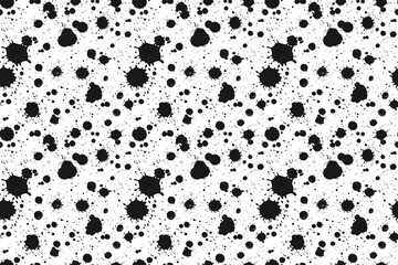 Fototapeta na wymiar seamless illustration of black drops of ink on white background