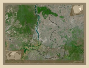 Kracheh, Cambodia. High-res satellite. Labelled points of cities