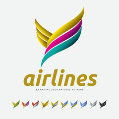 Fototapeta na wymiar Fly the Air Travel Y Logo