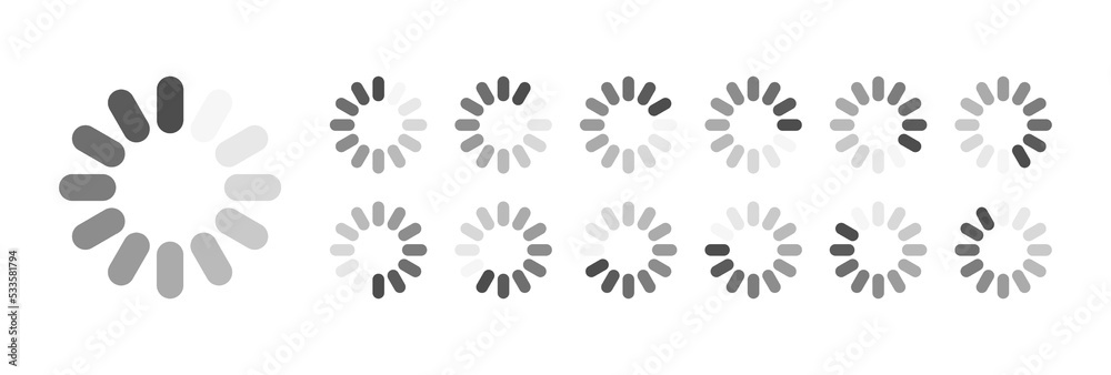 Fototapete circular loading buffering icons vector video ready for animation gif all keyframes frames bufring c