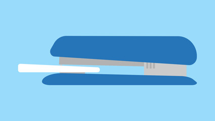 Stapler with a leaf, illustration, vector, cartoon