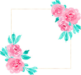 Watercolor flower wreaths. Floral clip art set. Frames perfectly for print on wedding invitation, greeting card, wall art, stickers and other. 