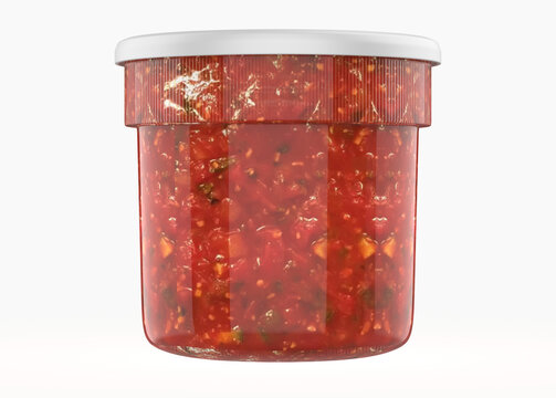 Salsa Sauce Jar Mockup Isolated On White Background . 3d Illustration