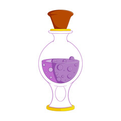 Cartoon potion bottle. Isolated on white background.