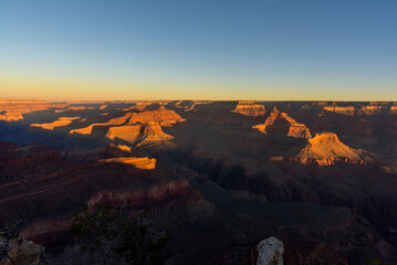Beautiful sunset over the Grand Canyon,  Grand Canyon National Park,  