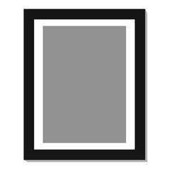 Frame photo square a4, picture black isolated, painting border gallery