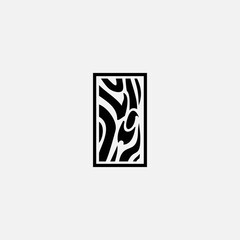 Simple Elegant Zebra Black White Vector Logo Design