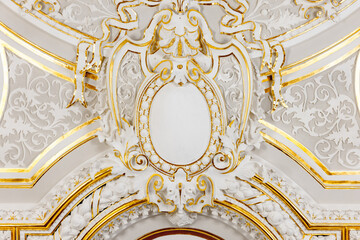 Classic luxury interior details, arched door decoration