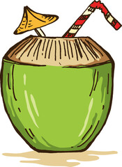 Beach Hand Drawn Scenery Kit | Beach Hand Drawn Scenery Kit | Beach Hand Drawn Vector Elements | Beach Clipart Illustrations