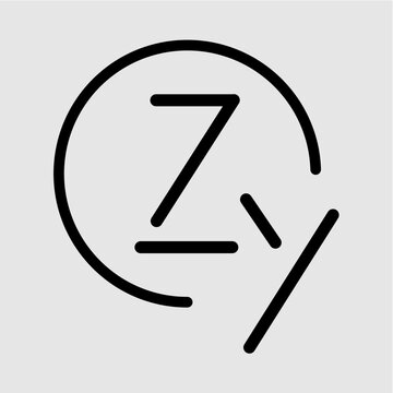 ZY Monogram Logo Letter Linked Circle Simple Elegant High Quality Design