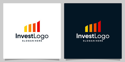 Financial investment chart logo design template. Marketing, sales and growth logo graphic design vector illustration. Symbol, icon, creative